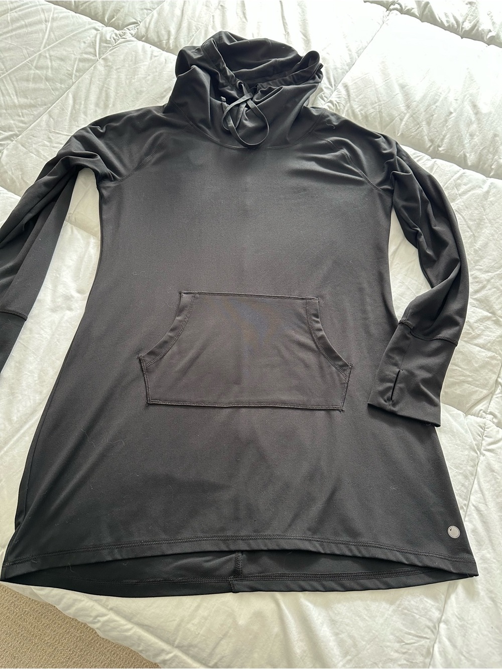 Yogalicious Black Hooded Dress with Kangaroo Pocket size large - Picture 8 of 14